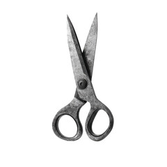A stylish pair of stainless steel scissors for crafting projects. or transparent background
