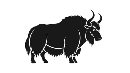 Silhouette of a majestic yak standing proudly.