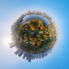 Autumn skyline views of Wuhan, Hubei, China