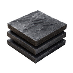 Stacked slate tiles showcasing unique texture and color variations. or transparent background