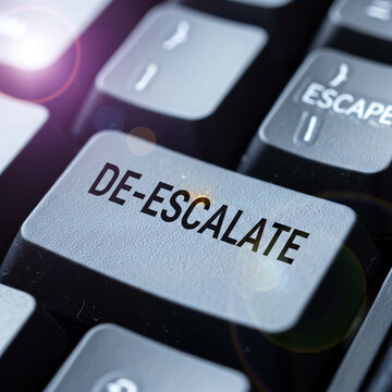De-escalate Button on Modern Computer Keyboard Stress Management Concept