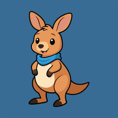 Cartoon happy kangaroo isolated on white background