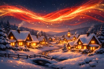 Fototapeta premium Christmas Santa Energy Winter Village