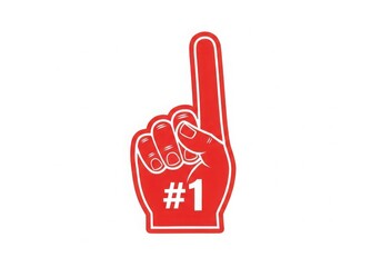 Obraz premium Red foam finger with number one symbol