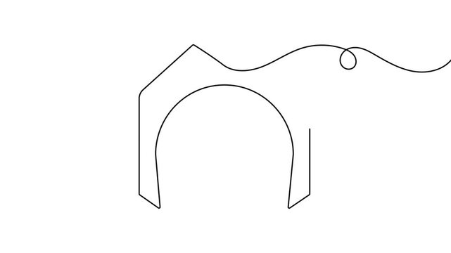 Mustache icon continuous one line drawing single art fashionable men's style barbershop 4k animation video