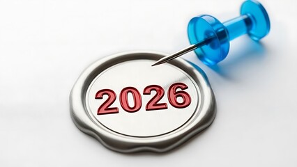 Year 2026 marked on wax seal