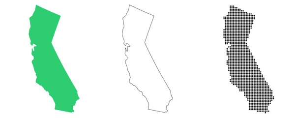 Map USA States California Outline Dots