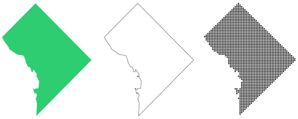 Map USA States District Columbia Outline Dots