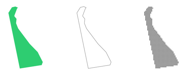 Map USA States Delaware Outline Dots