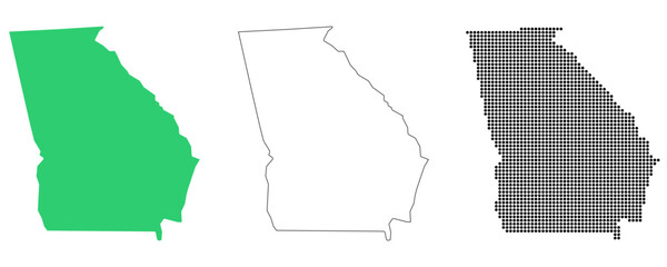 Map USA States Georgia Outline Dots