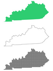 Map USA States Kentucky Outline Dots