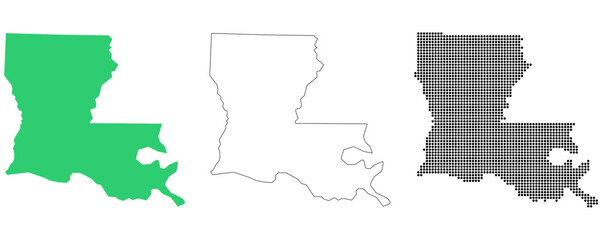 Map USA States Louisiana Outline Dots