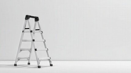 Folding ladder isolated on white background
