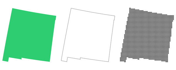 Map USA States New Mexico Outline Dots
