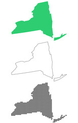 Map USA States New York Outline Dots