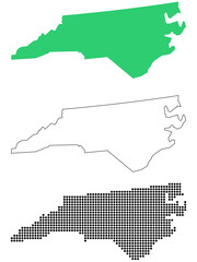 Map USA States North Carolina Outline Dots