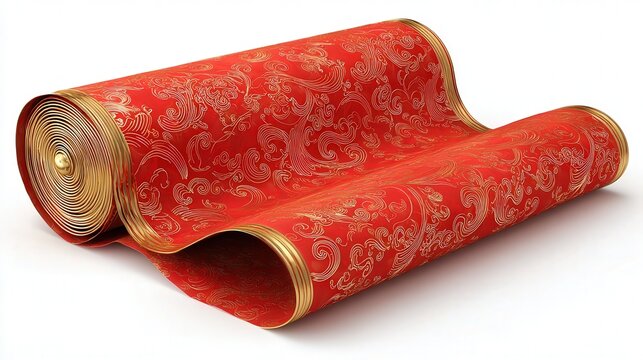 Fortune red scroll isolated on white background