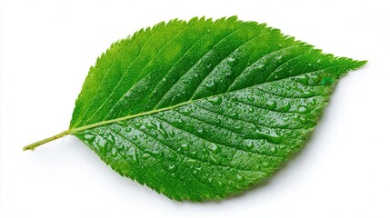 Obraz premium Fresh green leaf isolated on white background