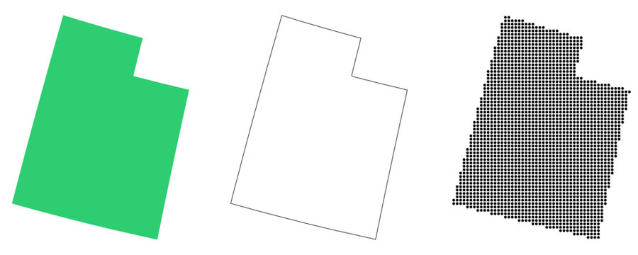 Map USA States Utah Outline Dots