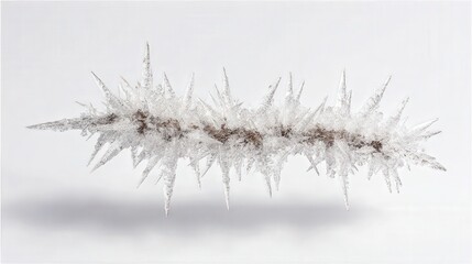 Obraz premium Frost crystal stem isolated on white background