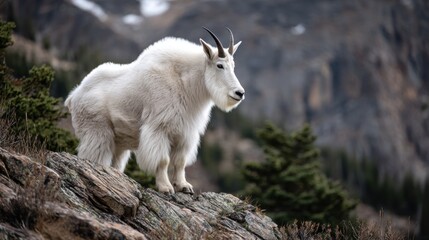Majestic Mountain Goat Standing Proudly on Rocky Terrain