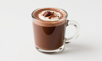 Glass mug for hot chocolate mockup white background crisp detail  Generative AI
