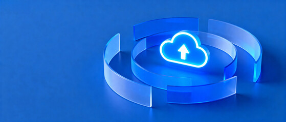 Cloud upload symbol with circular arrows