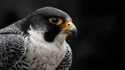 Majestic Close-Up of a Peregrine Falcon with Striking Features