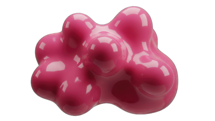 Abstract pink blob art isolated on transparent background