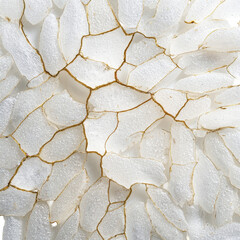 Close-up of cracked rice grains on a white background. or transparent background