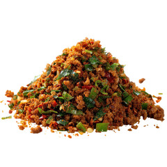 Colorful and aromatic spice blend piled on a white background. or transparent background