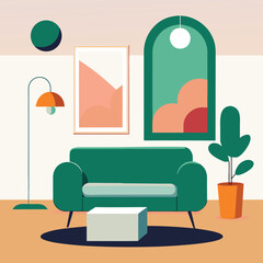 living room interior with furniture