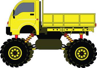 Big and fat tire vehicle monster truck off road racing pickup minibus van military old classic car © Tjen Khong Wie