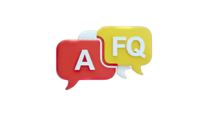 FAQ and Answer Bubble Icons on White Background
