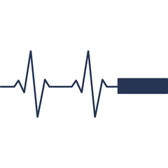 Naklejka premium Steady Heartbeat Pulse with Progress Bar – Health Tracking Icon for Fitness Apps, Recovery Metrics & Performance Monitoring Design