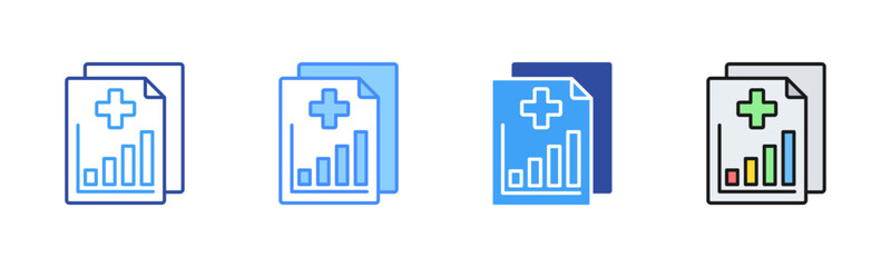 Obraz premium Medical Report Icon, Multi Styles Icon Set