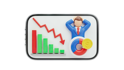 Financial Crisis: Businessman Stressed by Market Downturn on Phone