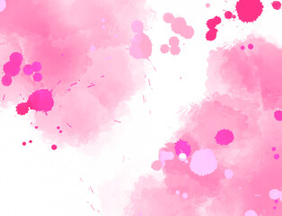 Abstract pink watercolor splatter art background