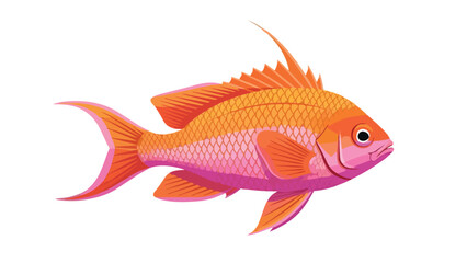Fototapeta premium Vibrant marine illustration of a stylized fish showcasing lively orange and pink hues