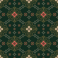 Damask floral seamless pattern. Embroidery , print striped ornament floral. Texture textile background vector illustration ornate elegant luxury vintage retro style.