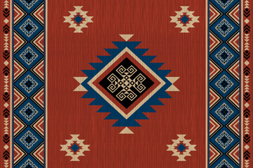 Rug pattern. Carpet design.Navajo pattern Native America South Western ethnic decor style. tribal vector seamless pattern. Indian ornament Boho geometric ornament,orientel, rug,Woven carpet.
