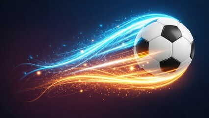 Naklejka premium Dynamic soccer ball with trail