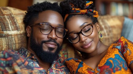 Loving couple resting close