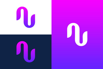 Initials letter AU logo design vector illustration