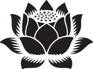 Lotus flower designs in black and white, symbolic and decorative. Vector lotus flower. Floral botanical flower. Isolated illustration element. Water lily  vector illustration .