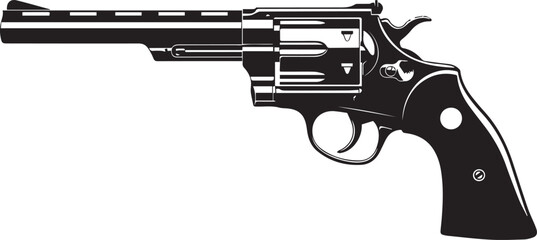 Revolver handgun icon silhouette on a white background
