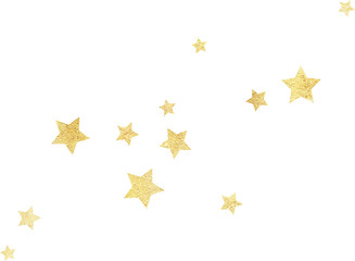Scattered golden stars on clean white background, soft glittery celestial pattern illustration perfect for kids room decor, birthday invitations, party stationery and digital designs   © Marina