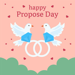 happy propose day illustration in flat design style