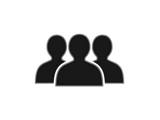 Three Black Silhouette People Icons