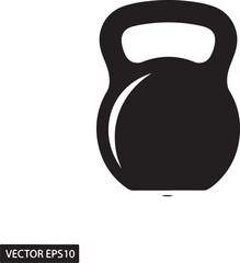 PrintSimple black silhouette of a kettlebell weight for fitness and exercise